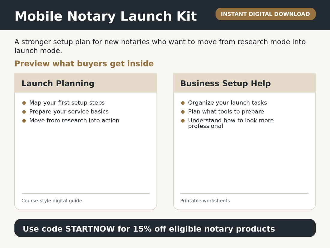 Mobile Notary Launch Kit roadmap for beginners starting a local notary business