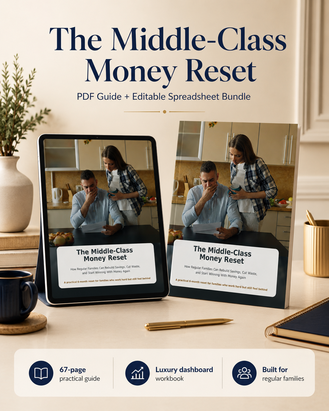 Family budget spreadsheet bundle for organizing household bills savings debt and groceries
