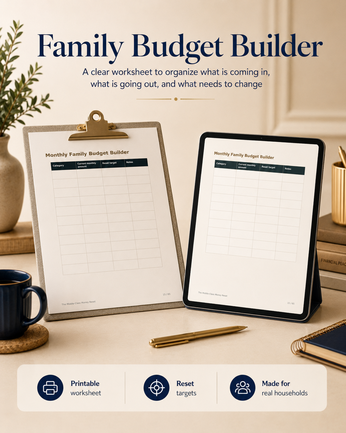 Family budget worksheet for saving money when life keeps getting more expensive