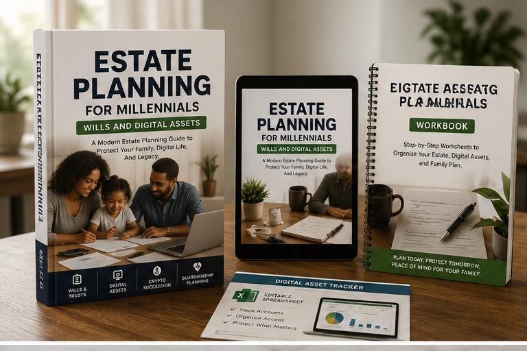 Estate planning workbook for millennials digital asset and will planning bundle mockup