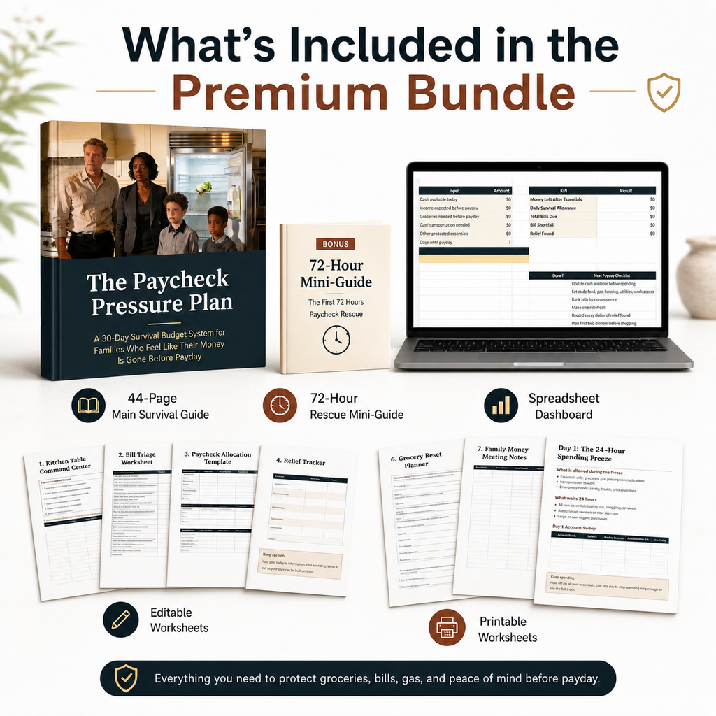 What's included in The Paycheck Pressure Plan Premium Bundle