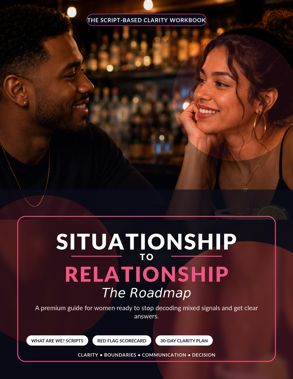 Situationship to Relationship Roadmap high resolution cover for a dating clarity workbook