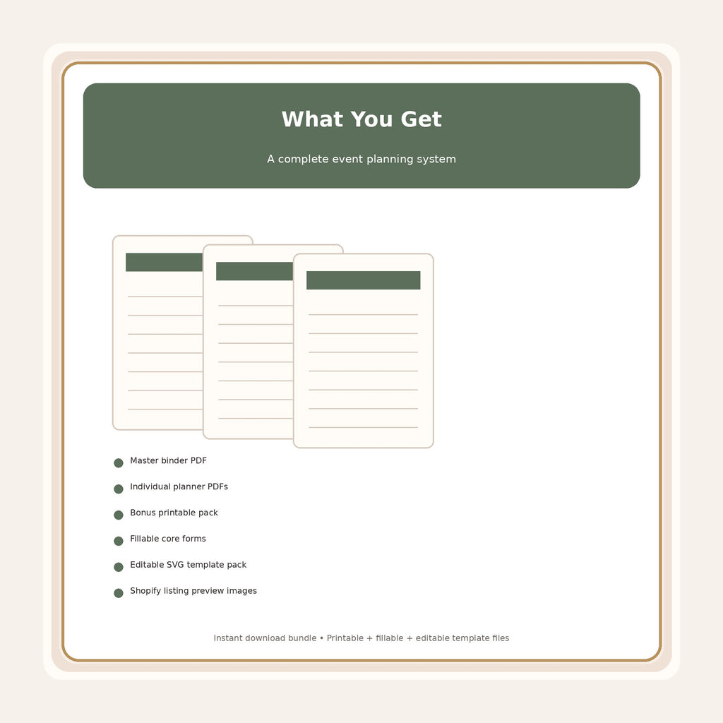 What's included in the Ultimate Stress-Free Event Planning Binder Collection