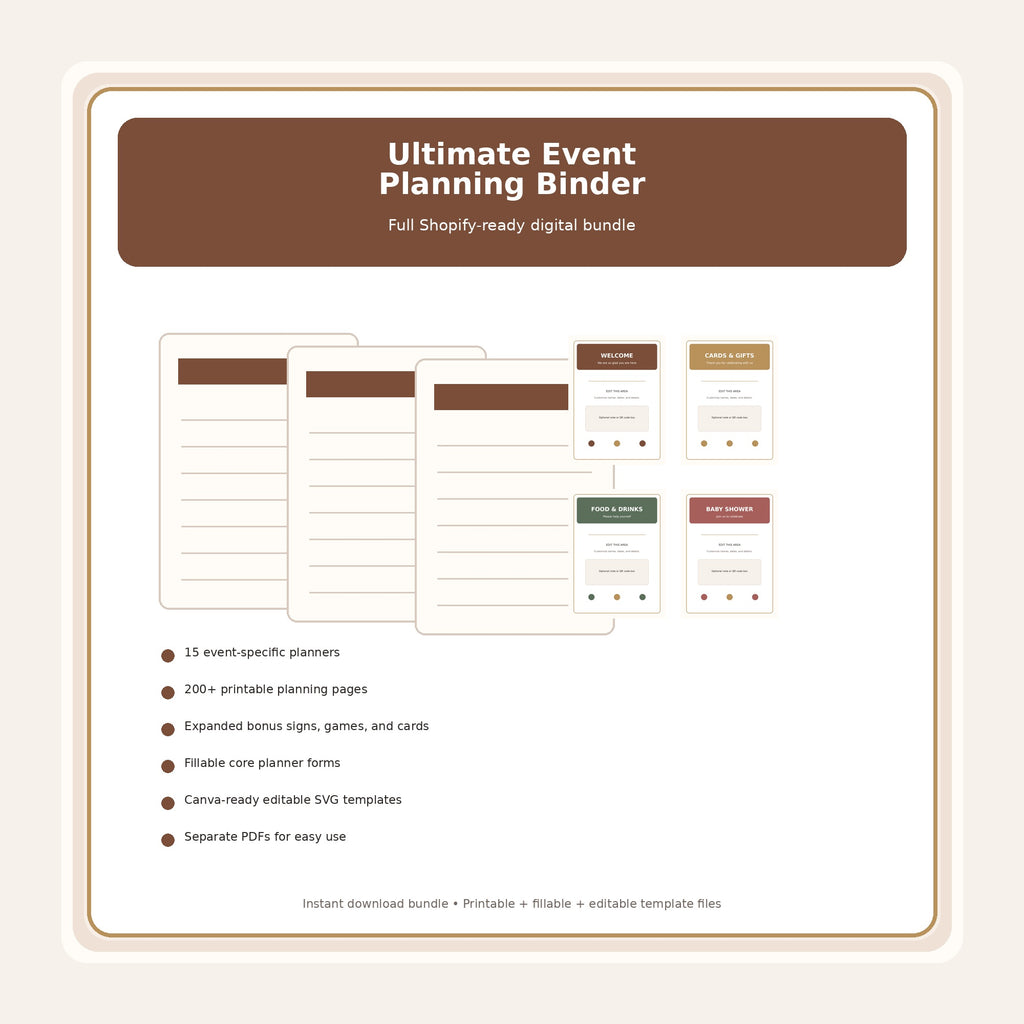 Ultimate Stress-Free Event Planning Binder Collection main mockup